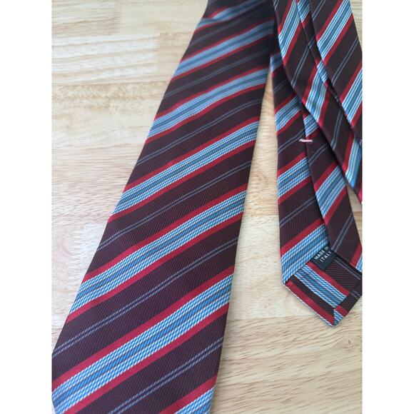 Borrelli Napoli Italian Men’s Silk Neck Tie Red Maroon Blue - Picture 5 of 10